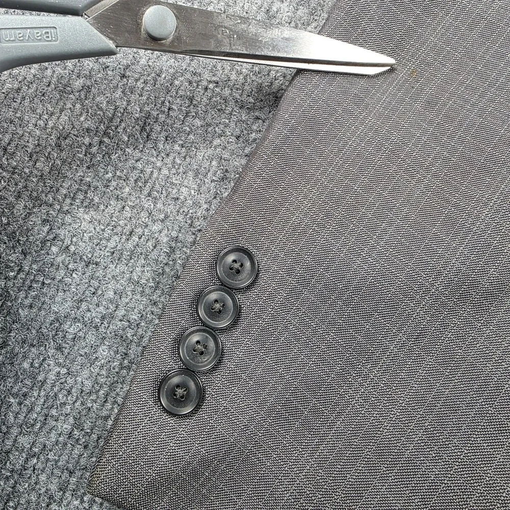 Billy London Sport Coat Blazer Men's 38 S‎ Gray Blue Lining Suit Jacket 2 Button